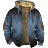 Hoodies masculinos com zíper gradiente tie dye listras impressão casual inverno quente roupas frias moletom com capuz jaqueta outerwear