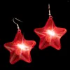 Boucles d'oreilles pendantes pour la fête nationale américaine, lumières LED, pentagramme illuminé, noël, Halloween