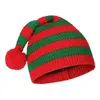 Berretti Cappello invernale da Babbo Natale Palla in peluche abbinata a righe lavorate a maglia Protezione per le orecchie antiscivolo ad alta elasticità Berretto natalizio resistente al freddo