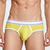 Cueca SEOBEAN masculina sexy de algodão listrado biquíni cueca