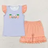 Set di abbigliamento Set di Pasqua per bambini all'ingrosso Set da bambino blu a maniche corte in cotone Polo a righe Pantaloncini per bambini Primavera Baby Boy Outfit