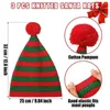 Berretti Cappello invernale da Babbo Natale Palla in peluche abbinata a righe lavorate a maglia Protezione per le orecchie antiscivolo ad alta elasticità Berretto natalizio resistente al freddo