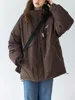 Trench da donna Giacca imbottita in cotone caffè per le donne Coreano Moda invernale Parka Cappotto femminile solido sciolto caldo con bolle di neve