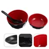 Ensembles de vaisselle Ensemble de vaisselle de bol à soupe Miso pour les récipients de cuisine avec couvercles en céramique japonaise et coréenne