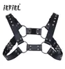 Cintos IeFiel Sexy Homens Lingerie Faux Couro Ajustável Corpo Harness Bondage Traje com Fivelas para Men039s Roupas Acc5029250