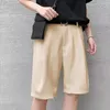 Men's Shorts Casual Quick Drying Solid Color Sweat Absorption Straight Leg Knee-Length Suit Short Pants Versatile