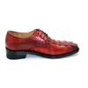 Chaussures habillées Hulangzhishi Mport Crocodile Cuir Pur Manuel Hommes Business Casual Formel