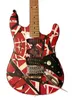 Лучшая заводская электрогитара Edward Eddie Van Halen Heavy Relic Red Franken, черно-белые полосы, кленовый гриф ST-образной формы, стопорная гайка тремоло Floyd Rose