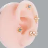 Fashion Helix Earring Schroef Barbell Cross Butterrly Flower Studs Chirurgisch Roestvrij Stalen Piercing Oorring Oorbellen Nieuwe Cz Zirkoon Fashion Earbone Single Bone Stud