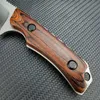15017 Hidden Canyon Hunter Wood Handle Fixed Blade Knife Full Tang Hunting With Leather Mantel