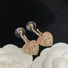 Kolczyki z nurkową serca 18-krotnie złota haczyk pierścieniowy z Swarovski Różowe dysze dhinstones żeńskie kolczyki designerskie wyruszają kobiety YouT2895