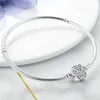 Bangle Sterling Sier Original Pulseras Star Heart Flower Women Armband Evil Eye Pärlor Passar Original Charm smycken för kvinnor