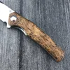 Couteau de poche tactique à lame D2 pour l'extérieur, Camping, outils EDC, manche en bois de santal doré, couteaux pliants de chasse