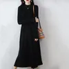 Casual Dresses Vintage Knitting Dress for Women Autumn Winter O Neck Long Sleeve Knit Vestido Korean Style Elegant Party