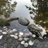 Decorações de jardim Grande flutuante isca de crocodilo simulação ao ar livre animais bóia resina para piscina de parque