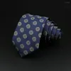 Bow Ties Men's Classic Tie gravatas mode grossist vävd rutig slips bröllopstillbehör blå grå blommig dot fit gruppparti