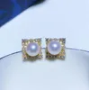 Boucles d'oreilles à tige magnifiques, énormes, 11-12mm, mer de Chine méridionale, blanches, 925s