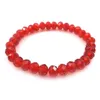 Red Color 8mm Faceted Crystal Beaded Bracelet For Women Simple Style Stretchy Bracelets 20pcs lot Whole246h