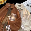 Chemise japonaise rétro en velours côtelé pour hommes, veste à cravate, Design tendance, Niche, ample, décontractée, à manches longues, printemps et automne