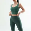 Lu Align Lu Yoga Colete Esporte Ginásio Feminino Cor Sólida Roupa Interior Esportiva Undershirt Desgaste Interno Desgaste Exterior Sutiã Traseiro com Almofadas de Sutiã LL Limão