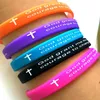 50 pcs couleur 7mm largeur sérénité prière dieu m'accorde Bible croix bracelets en Silicone bracelets entier chrétien Jewe301v
