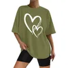 Mulheres camisetas Mulheres Casual Impressão Mangas Curtas V Pescoço Camisa Solta Blusa Tops Senhoras Treino para com pequeno