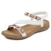 Sandali estivi con strass design scarpe basse fascia elastica comode zeppe da donna designer di marca SIKETU