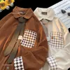 Japanisches Cordhemd, Retro-Krawattenjacke, Herren-Frühling und Herbst, trendiges Design, Nische, lockeres, lässiges, langärmeliges Hemd, modische Mode
