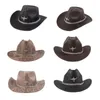 Berets Vintage Cowboy Hut Für Musik Festival Party Frauen Männer Unisex Fedora Große Krempe Reise Kappe Cosplay Kopfbedeckung