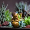 Decoraciones de jardín Estatuas de caracol para mini figuras con bebé Adorno de mesa para el hogar Adornos de resina Juguetes para niños