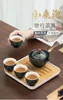 Service à thé en porcelaine chinoise Gongfu, théière Portable avec machine à Rotation à 360 degrés et infuseur 2023 dans un sac cadeau