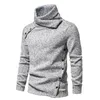 Sudaderas con capucha para hombre Diseño de botones Top para hombre Cuello alto Sudadera de punto Jersey grueso y cálido para otoño invierno Manga larga Longitud media