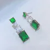 Dangle Earrings Foydjew Simulation Emerald European American Fashion Luxury High Carbon Zircon Banquet Drop Earring For Women