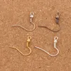 4Colors Copper Fish Clasps & Hooks 15mm 200pcs lot Polish Ear Earring Finding French Fishwire L3107301d