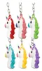 Mode 3D Unicorn Keychain Soft PVC Horse Pony Unicorn Key Ring Chains Bag hänger Fashion Accessories Toy Gifts2054628