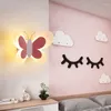 Lâmpada de parede borboleta menina quarto criativo dos desenhos animados crianças economia de energia menino cabeceira quarto teto corredor