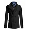 Мужские плащи, красивое осеннее и зимнее шерстяное пальто высокого качества, приталенная длинная ветровка, однотонное двубортное толстое пальто