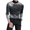 Men's T Shirts Fashion Club Slim Fit Autumn Winter Men Top Tshirt Korean Style Solid Thickened Turtleneck Long Sleeve T-shirt