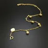 Trendy 24k gold plated Anklets for women Fascinating Rhythm small bell foot jewelry barefoot sandals chain257q