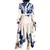 Ethnic Clothing 2024 African Print Dresses For Women Elegant Spring Long Sleeve V-neck Party Evening Maxi Dress Dashiki Africa