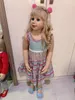100 см твердая виниловая кукла принцессы для девочек-блондинок, игрушка как настоящая, размер для детей 3 лет, детская одежда, модель Po, платье 231229