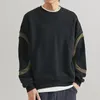 Erkekler Tişörtleri Erkekler İçin Siyahlar Bol Metin Giysileri Sweatshirt Toplu Moda Trendleri Çalıştırıyor 2023 Street Giyim Y2K Korece Sonbahar F XL