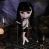 Icy DBS Blyth Doll 16 Joint Body 30cm Black Hair Eyelids Long Eyelashes Sleepy Eyes Dark Series BJD Toys Fashion Gift 231229