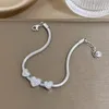 Bracelets de charme à la mode coeur perles Bracelet en acier inoxydable pour femmes filles strass pendentif chaîne Bracelet Bracelet cadeau