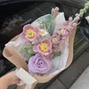 Fiori nuziali Tessuto artificiale Taro viola Ricamo Bouquet da damigella d'onore Mariage Fiore lavorato a maglia tessuto a mano per gli amanti