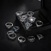 Ensemble de 13 bagues en argent Sterling opale de feu, pierres précieuses naturelles, pierre de lune, bijoux de fiançailles, cadeau pour femmes, 2669