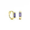 Boucles d'oreilles pendantes en argent sterling 925, rectangle, zircon coloré, 6 mm, mini cercle, deuxième trou, cartilage, cerceaux, bijoux