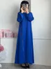 Etnik Giyim Malezya Geleneksel Elbise Müslüman Dubai Moda Pırlantaları Kuşak Abayas İslami Uzun Kol O boyun zarif Parti Kaftan