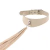 Choker Punk Gothic Belt Pendientes Party Necklace Khaki PU Leather Neck Buckle Necklaces Jewelry For Women Wholesale