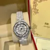 CH Белые керамические женские часы с кварцевым механизмом, счетчик качества, простая мода, молодежь любит подарок на День Святого Валентина, высокое качество 33154